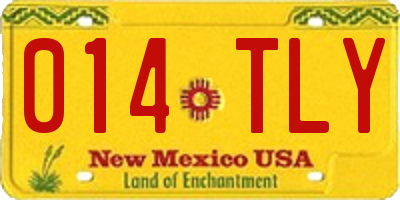 NM license plate 014TLY