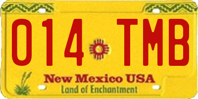NM license plate 014TMB