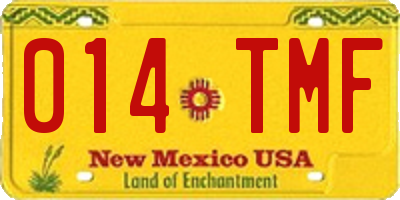 NM license plate 014TMF