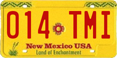 NM license plate 014TMI