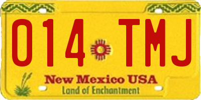NM license plate 014TMJ