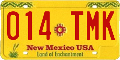 NM license plate 014TMK