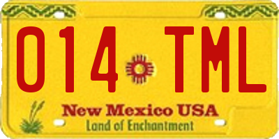 NM license plate 014TML