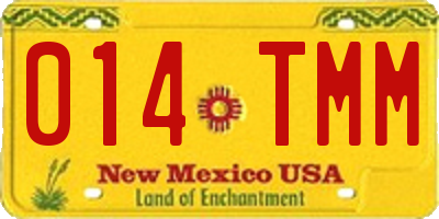 NM license plate 014TMM