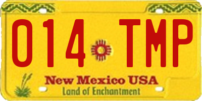 NM license plate 014TMP