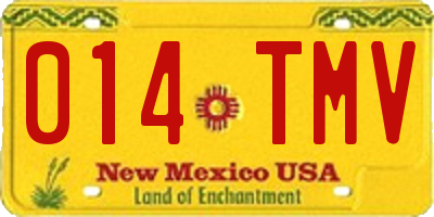 NM license plate 014TMV