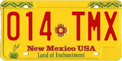 NM license plate 014TMX