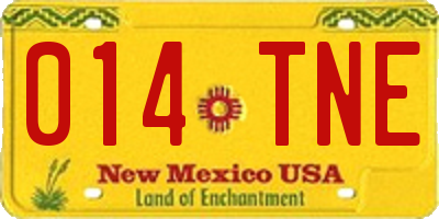 NM license plate 014TNE