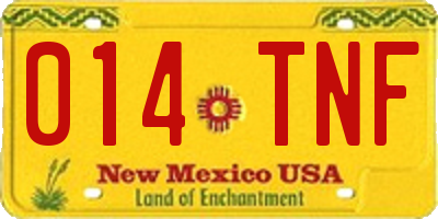 NM license plate 014TNF