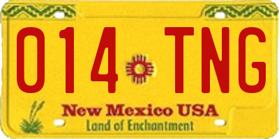 NM license plate 014TNG