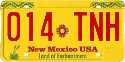 NM license plate 014TNH
