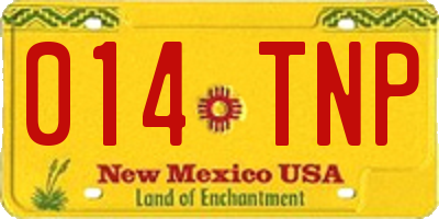 NM license plate 014TNP