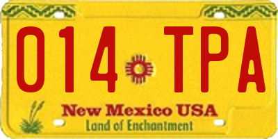 NM license plate 014TPA