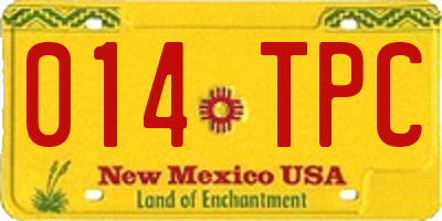 NM license plate 014TPC
