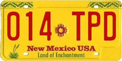 NM license plate 014TPD