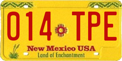 NM license plate 014TPE