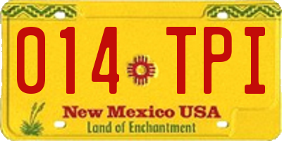 NM license plate 014TPI