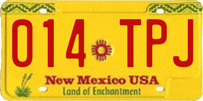 NM license plate 014TPJ