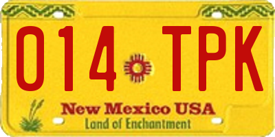 NM license plate 014TPK