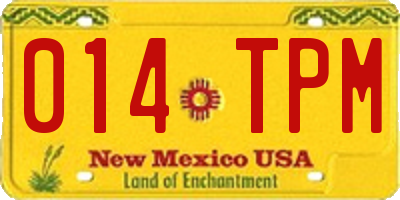 NM license plate 014TPM