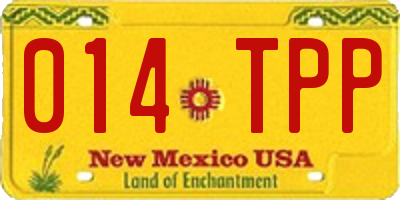 NM license plate 014TPP