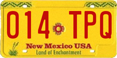 NM license plate 014TPQ