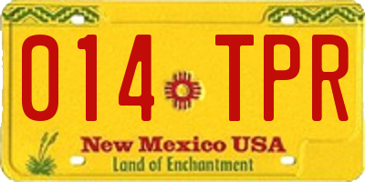 NM license plate 014TPR