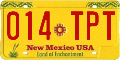 NM license plate 014TPT