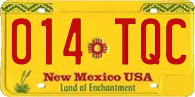 NM license plate 014TQC