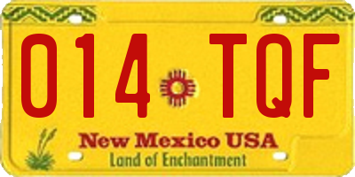 NM license plate 014TQF