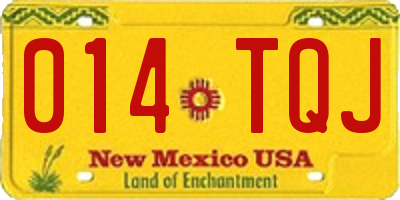 NM license plate 014TQJ