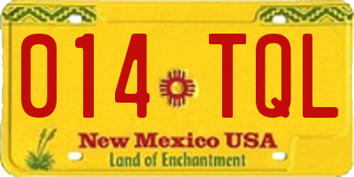 NM license plate 014TQL