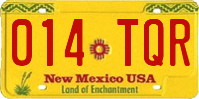 NM license plate 014TQR
