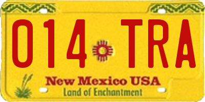 NM license plate 014TRA
