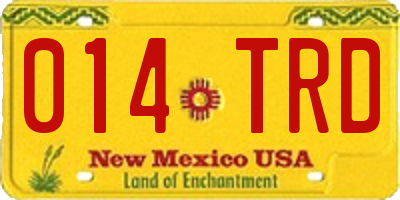NM license plate 014TRD