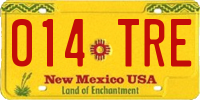 NM license plate 014TRE