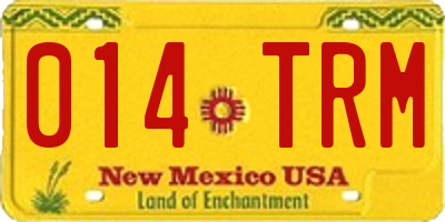 NM license plate 014TRM