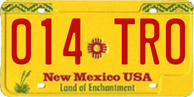 NM license plate 014TRO