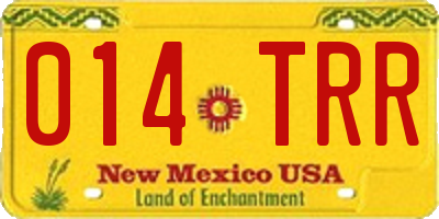 NM license plate 014TRR