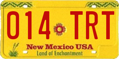 NM license plate 014TRT