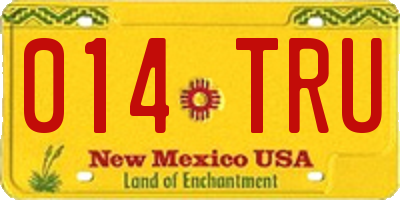 NM license plate 014TRU