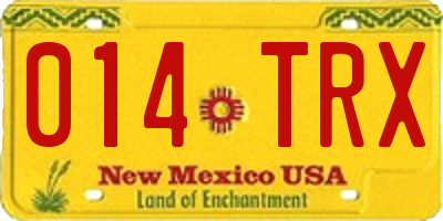 NM license plate 014TRX