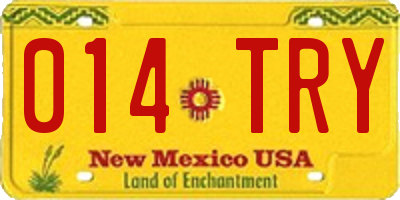 NM license plate 014TRY