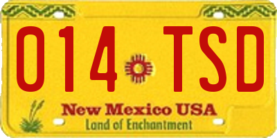 NM license plate 014TSD