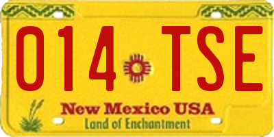 NM license plate 014TSE