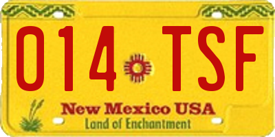 NM license plate 014TSF