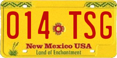 NM license plate 014TSG
