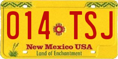 NM license plate 014TSJ