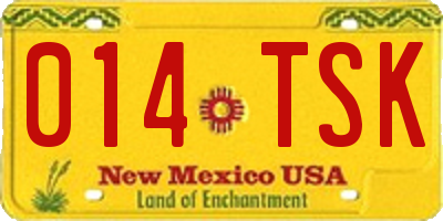 NM license plate 014TSK