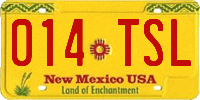 NM license plate 014TSL